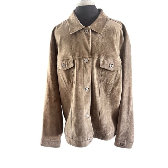 Eddie Bauer Loden Green Women’s Washable Suede Chore Jacket XXL Tall - Picture 7 of 7